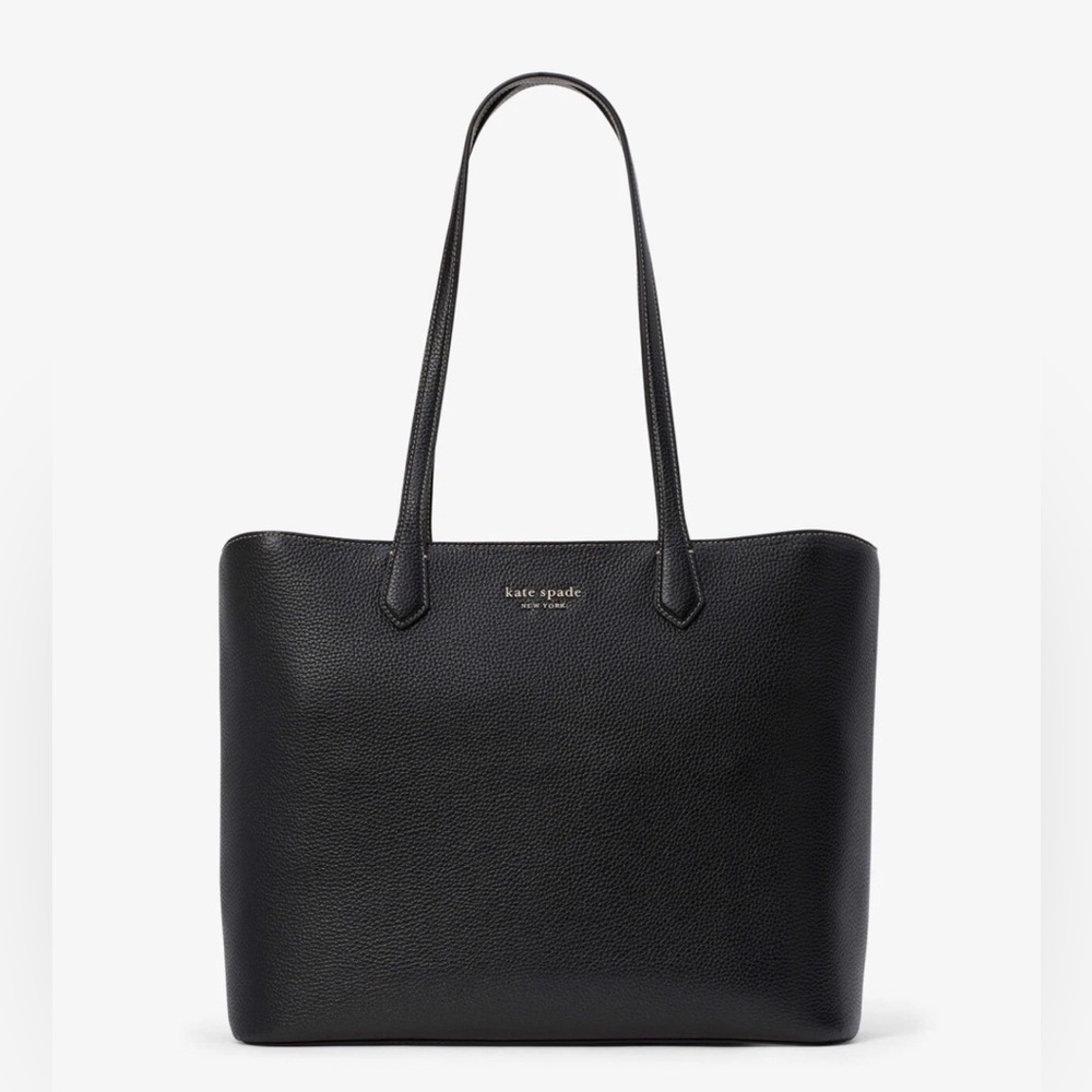 Kate Spade Black Pebbled Leather Veronica large Tote Bag purse